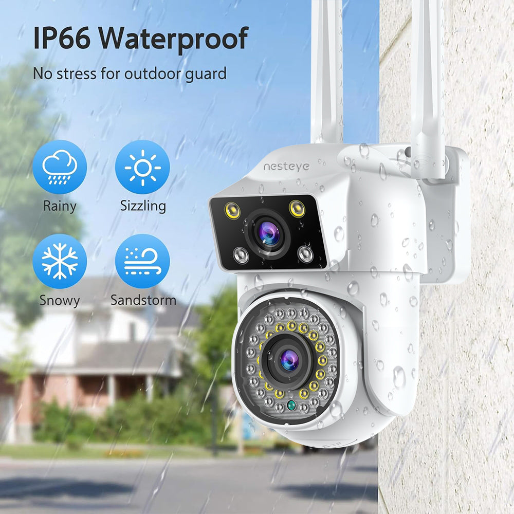 Mini Outdoor Guard! Dual-camera ultra-HD, supports WiFi/5G remote control, built-in monitoring alarm, and LED super flash. Top value for money.