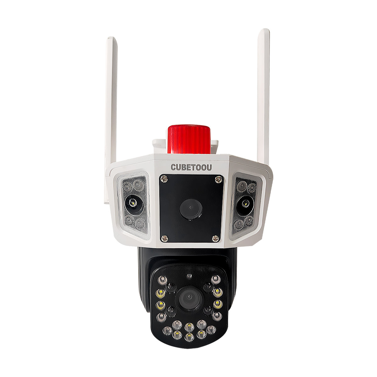 Yard Guard! Outdoor HD Wi-Fi/5G multifunctional quad ultra-HD cameras with built-in monitoring alarm, LED super flash, and remote control.