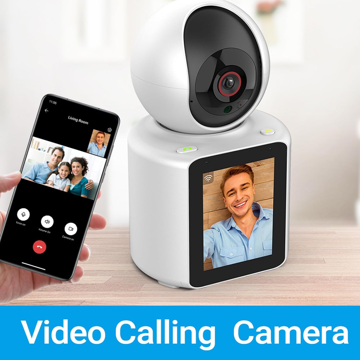 KTvsion Family WiFi CCTV Wireless Camera, Two-way Video Call, Wireless IP Camera, 360-degree Camera