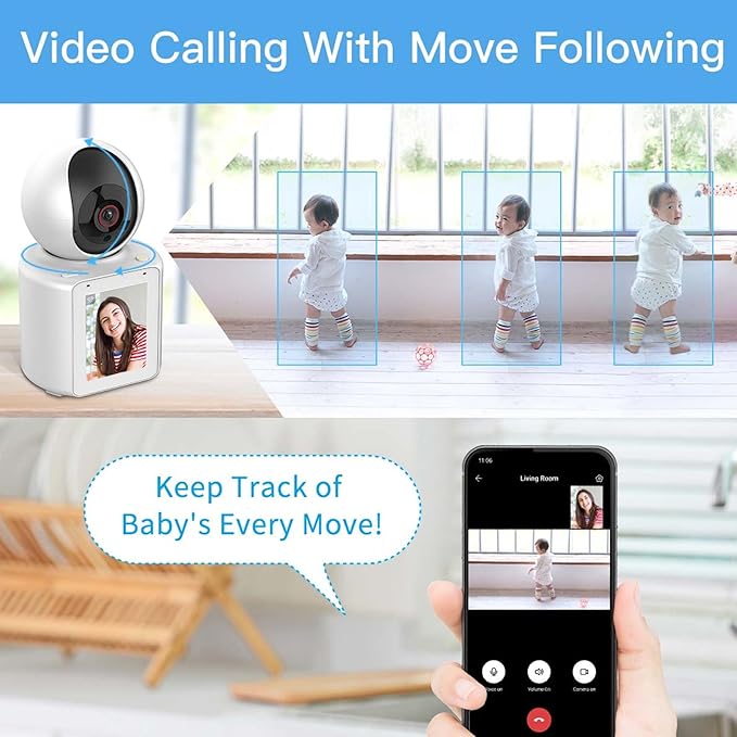 KTvsion Family WiFi CCTV Wireless Camera, Two-way Video Call, Wireless IP Camera, 360-degree Camera