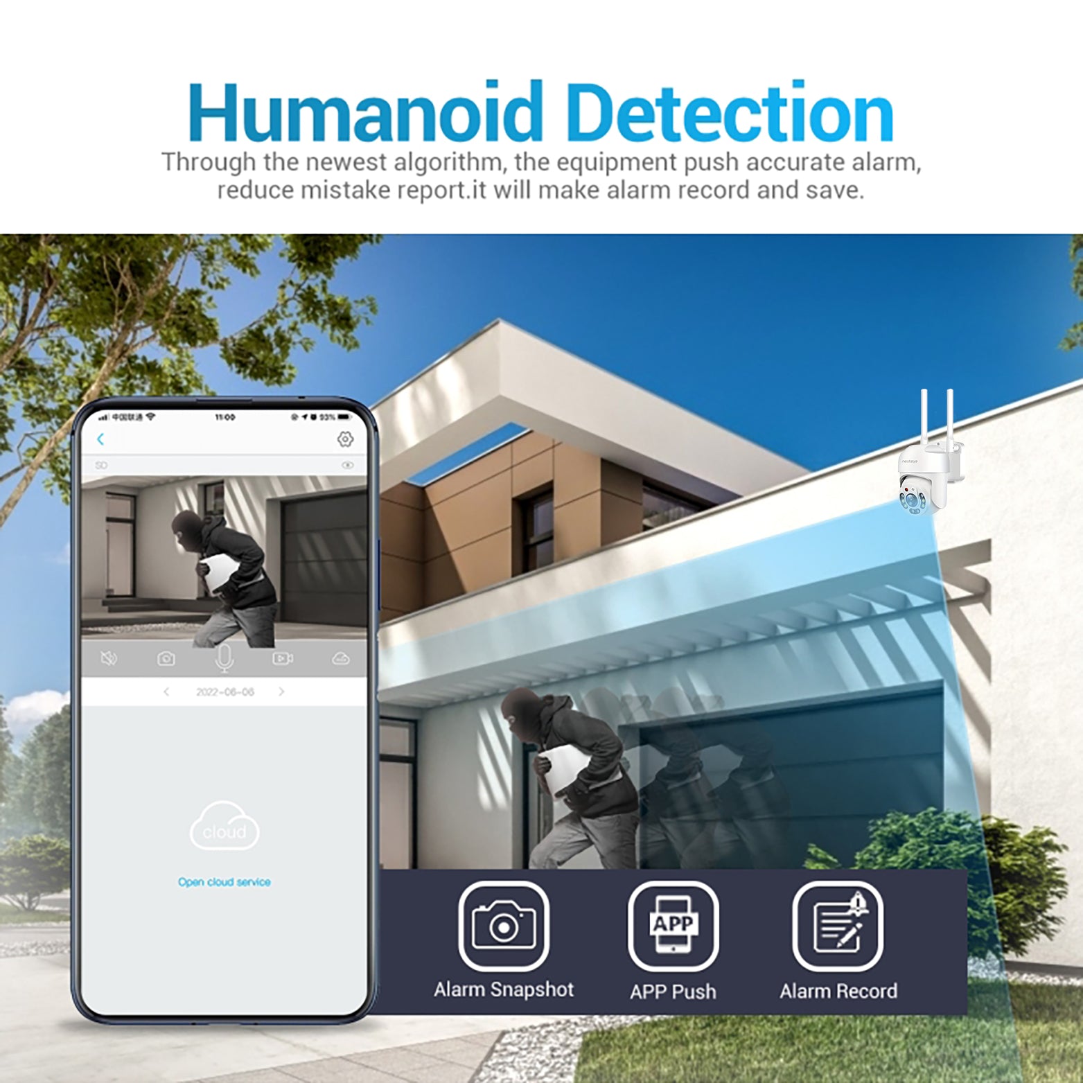 Multifunctional indoor/outdoor HD camera, WiFi/5G compatible, remote control for automatic anomaly monitoring, 2K high-definition smart model.