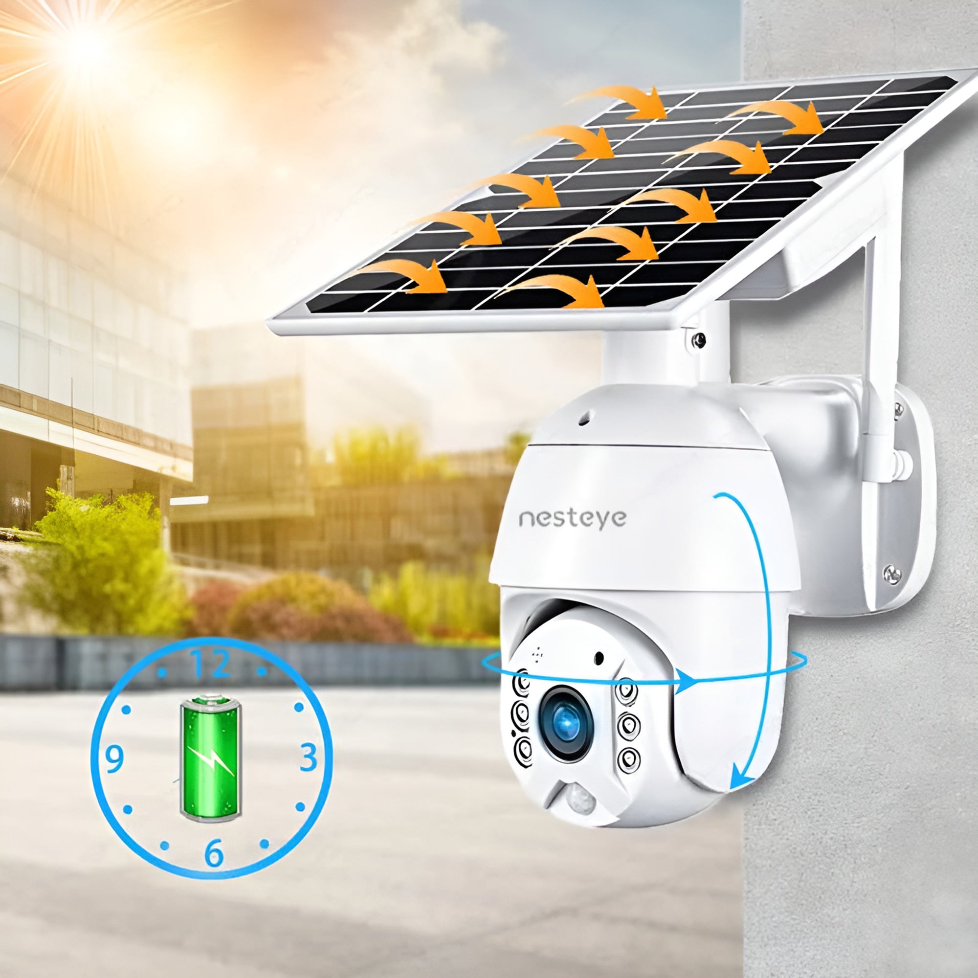 Outdoor 4G/WiFi compatible, 2K high-definition solar-powered surveillance, 24-hour non-stop power! Includes backup power source for remote control.