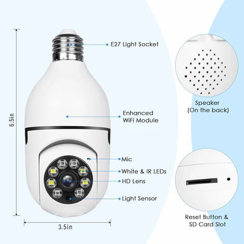 YooSee IP Camera with 2 Lens, New Generation Smart Light Bulb, Ultra Clear