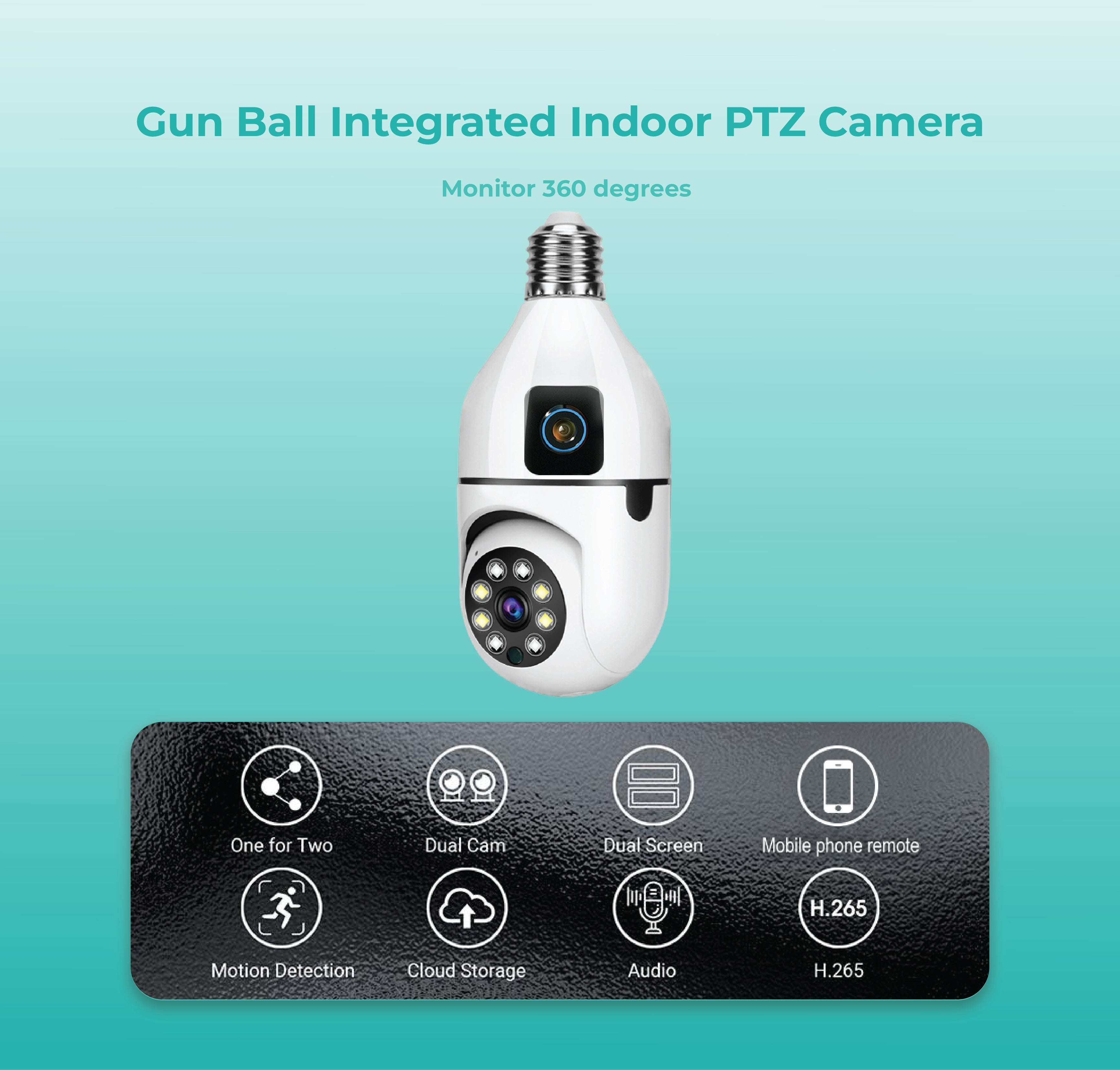 Nesteye Bulb Camera WiFi, Connects to Cellphone with Two-way Audio, Wireless 1080P V380 Smart Security Camera